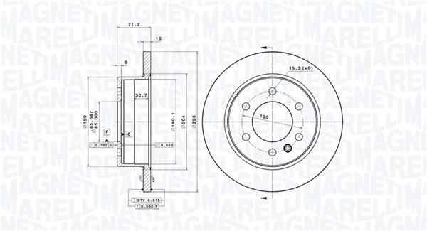 MAGNETI MARELLI Hátsó féktárcsa DFV0564_MM