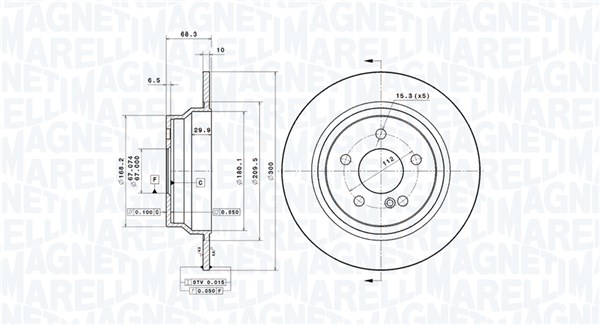 MAGNETI MARELLI Féktárcsa, mind DFV0573_MM