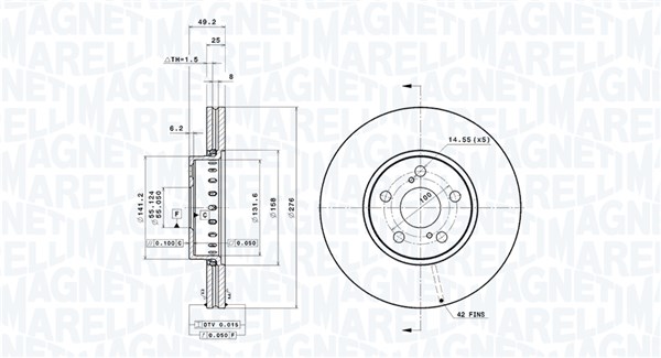 MAGNETI MARELLI Első féktárcsa DFV0584_MM