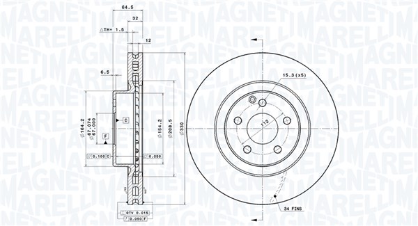 MAGNETI MARELLI Féktárcsa, mind DFV0591_MM