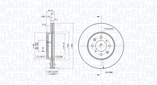 MAGNETI MARELLI Első féktárcsa DFV0598_MM