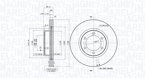 MAGNETI MARELLI Féktárcsa, mind DFV0628_MM