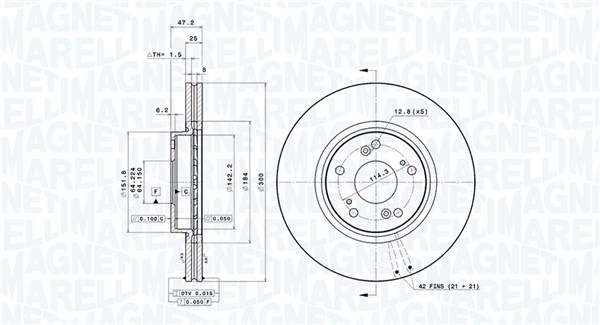 MAGNETI MARELLI Féktárcsa, mind DFV0632_MM