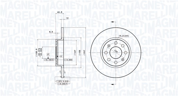 MAGNETI MARELLI Féktárcsa, mind DFV0647_MM