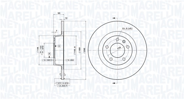 MAGNETI MARELLI Féktárcsa, mind DFV0652_MM