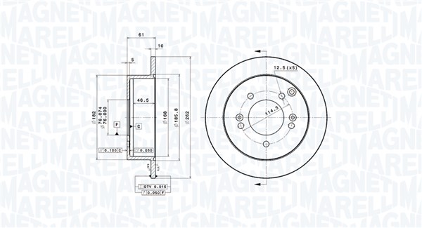 MAGNETI MARELLI Féktárcsa, mind DFV0654_MM