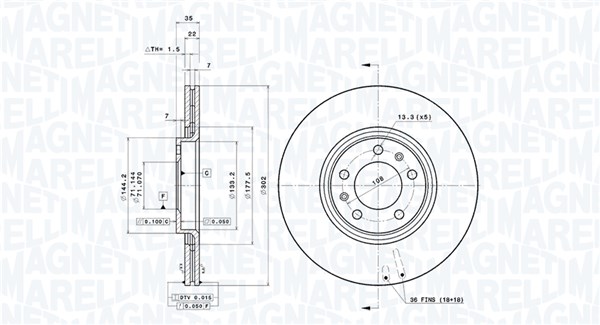 MAGNETI MARELLI Féktárcsa, mind DFV0677_MM