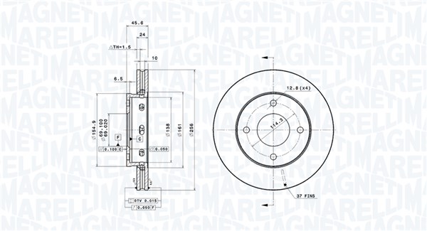 MAGNETI MARELLI Első féktárcsa DFV0690_MM