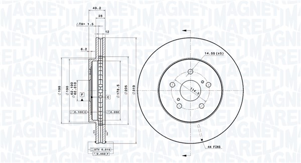 MAGNETI MARELLI Féktárcsa, mind DFV0697_MM