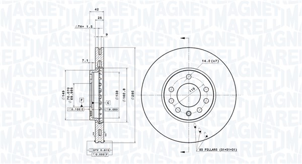 MAGNETI MARELLI Féktárcsa, mind DFV0703_MM