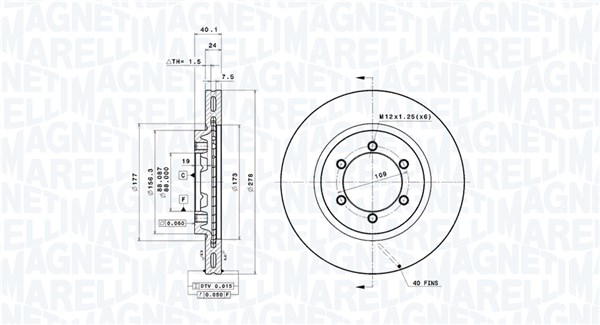 MAGNETI MARELLI Első féktárcsa DFV0713_MM