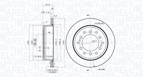 MAGNETI MARELLI Féktárcsa, mind DFV0714_MM