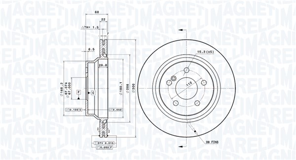 MAGNETI MARELLI Féktárcsa, mind DFV0716_MM