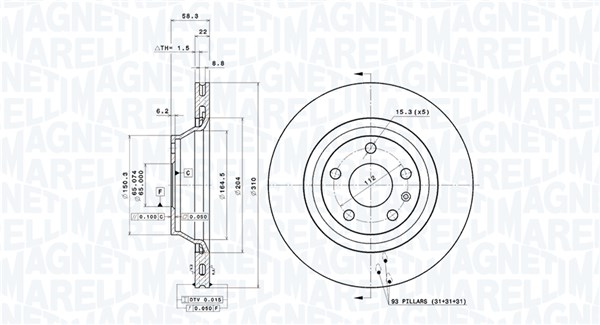 MAGNETI MARELLI Féktárcsa, mind DFV0751_MM