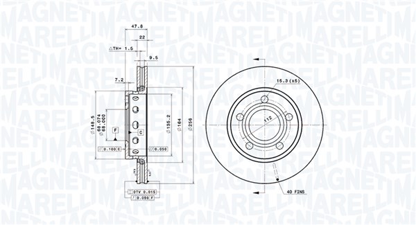 MAGNETI MARELLI Féktárcsa, mind DFV0754_MM