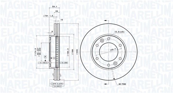 MAGNETI MARELLI Féktárcsa, mind DFV0782_MM