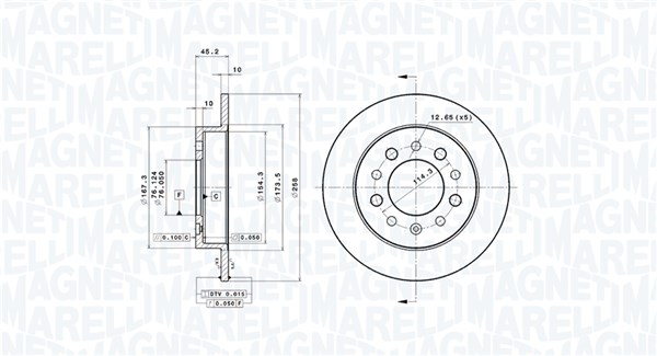 MAGNETI MARELLI Hátsó féktárcsa DFV0785_MM