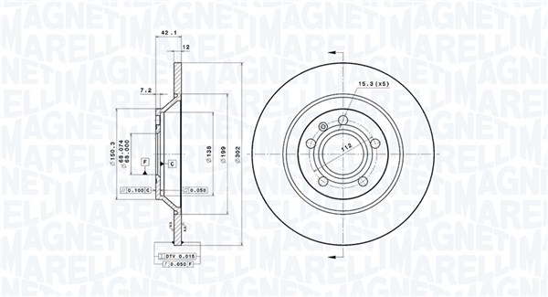 MAGNETI MARELLI Féktárcsa, mind DFV0787_MM