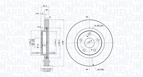 MAGNETI MARELLI Féktárcsa, mind DFV0788_MM