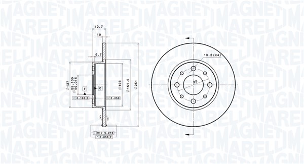 MAGNETI MARELLI Féktárcsa, mind DFV0790_MM