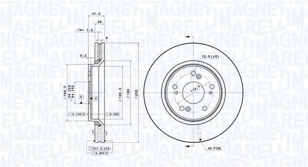 MAGNETI MARELLI Első féktárcsa DFV0791_MM