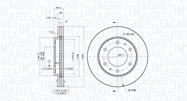 MAGNETI MARELLI Első féktárcsa DFV0795_MM