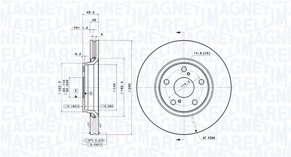 MAGNETI MARELLI Féktárcsa, mind DFV0805_MM