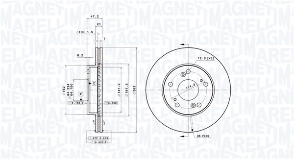 MAGNETI MARELLI Első féktárcsa DFV0810_MM