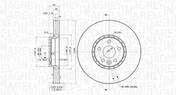 MAGNETI MARELLI Féktárcsa, mind DFV0811_MM