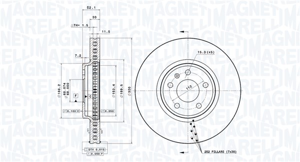 MAGNETI MARELLI Első féktárcsa DFV0815_MM