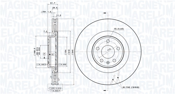 MAGNETI MARELLI Féktárcsa, mind DFV0816_MM