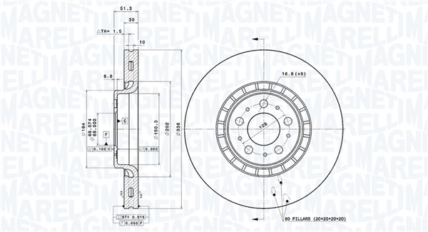 MAGNETI MARELLI Első féktárcsa DFV0858_MM