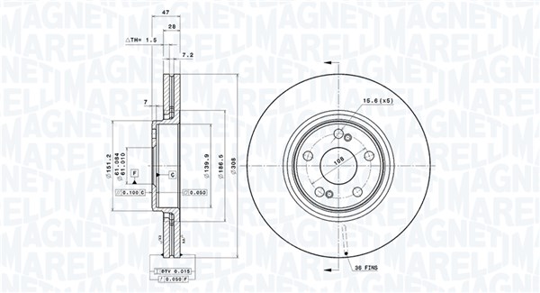 MAGNETI MARELLI Féktárcsa, mind DFV0889_MM