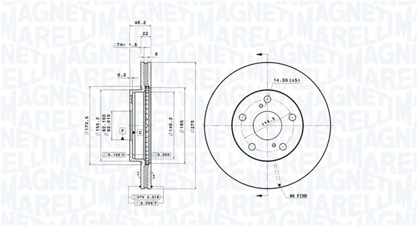 MAGNETI MARELLI Féktárcsa, mind DFV0897_MM