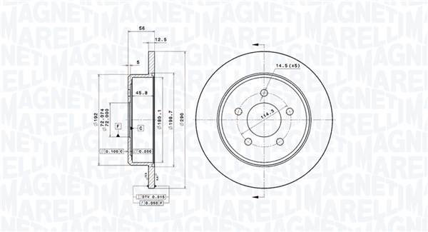 MAGNETI MARELLI Féktárcsa, mind DFV0903_MM