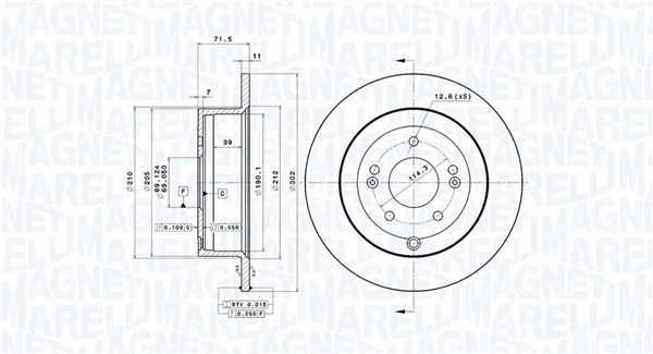 MAGNETI MARELLI Hátsó féktárcsa DFV0904_MM