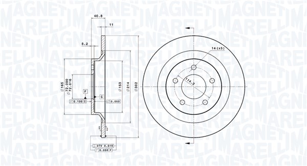 MAGNETI MARELLI Hátsó féktárcsa DFV0918_MM