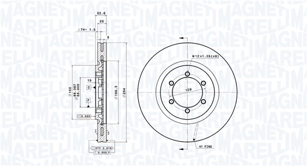 MAGNETI MARELLI Első féktárcsa DFV0933_MM