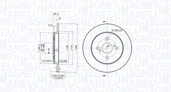 MAGNETI MARELLI Hátsó féktárcsa DFV0951_MM