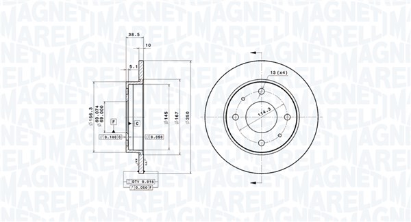 MAGNETI MARELLI Féktárcsa, mind DFV0977_MM