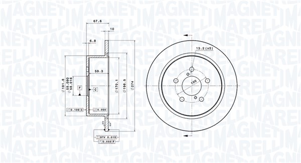 MAGNETI MARELLI Féktárcsa, mind DFV0979_MM