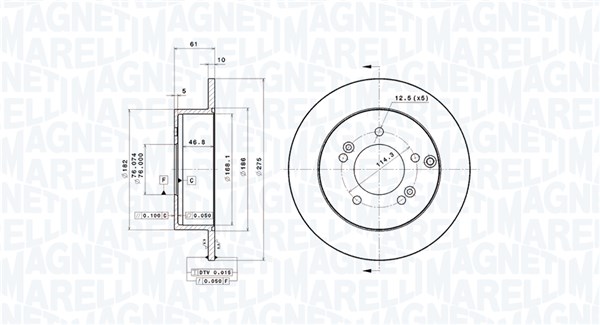 MAGNETI MARELLI Féktárcsa, mind DFV0982_MM