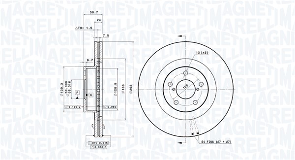 MAGNETI MARELLI Féktárcsa, mind DFV0992_MM