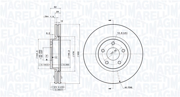 MAGNETI MARELLI Féktárcsa, mind DFV0993_MM