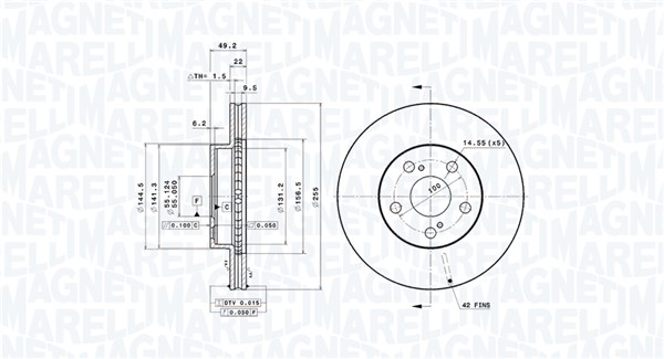 MAGNETI MARELLI Féktárcsa, mind DFV1008_MM