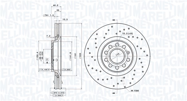 MAGNETI MARELLI Féktárcsa, mind DFV1019_MM