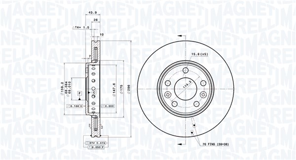 MAGNETI MARELLI Féktárcsa, mind DFV1083_MM