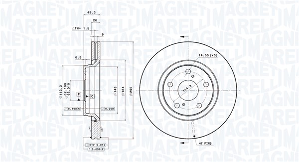 MAGNETI MARELLI Féktárcsa, mind DFV1090_MM