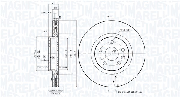 MAGNETI MARELLI Féktárcsa, mind DFV1111_MM