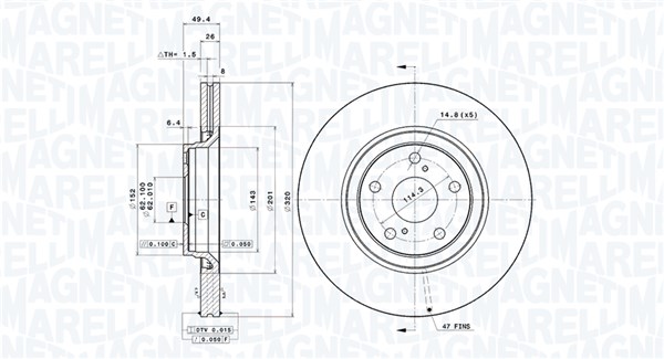 MAGNETI MARELLI Féktárcsa, mind DFV1117_MM